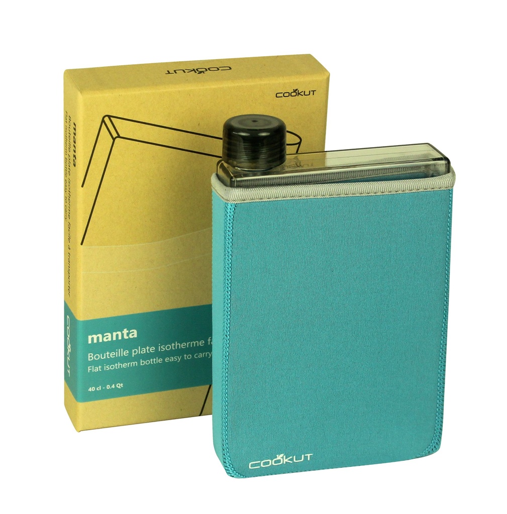 Gourde isotherme plate (40cl) - Bleu clair